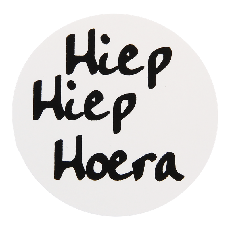 Etiket Rond 39mm Hiep hiep hoera 1