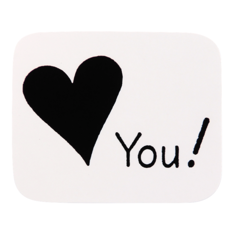 Etiket Rechthoekig 37x30mm Love you 1