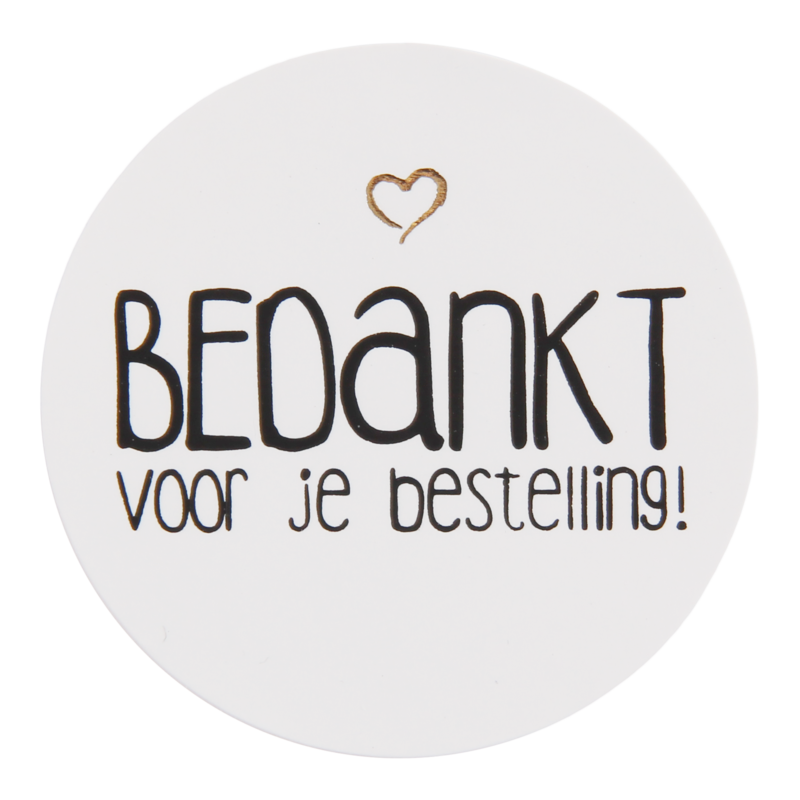Etiket Rond 39mm Bedankt voor je bestelling Wit 1