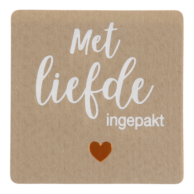 Etiket 39 x 39mm Met liefde ingepakt 1