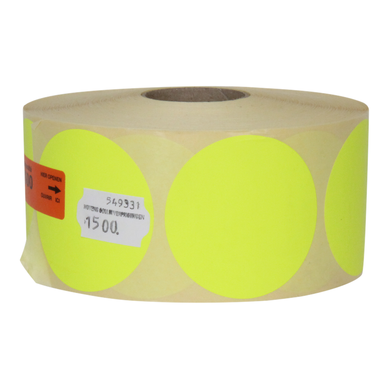 Etiket Rond 35mm Geel 1