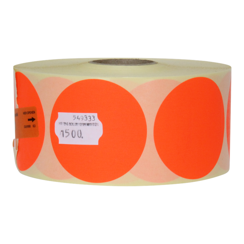 Etiket Rond 35mm Rood 1