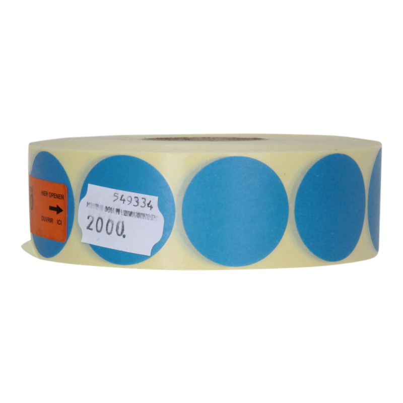 Etiket Rond 35mm Blauw 1