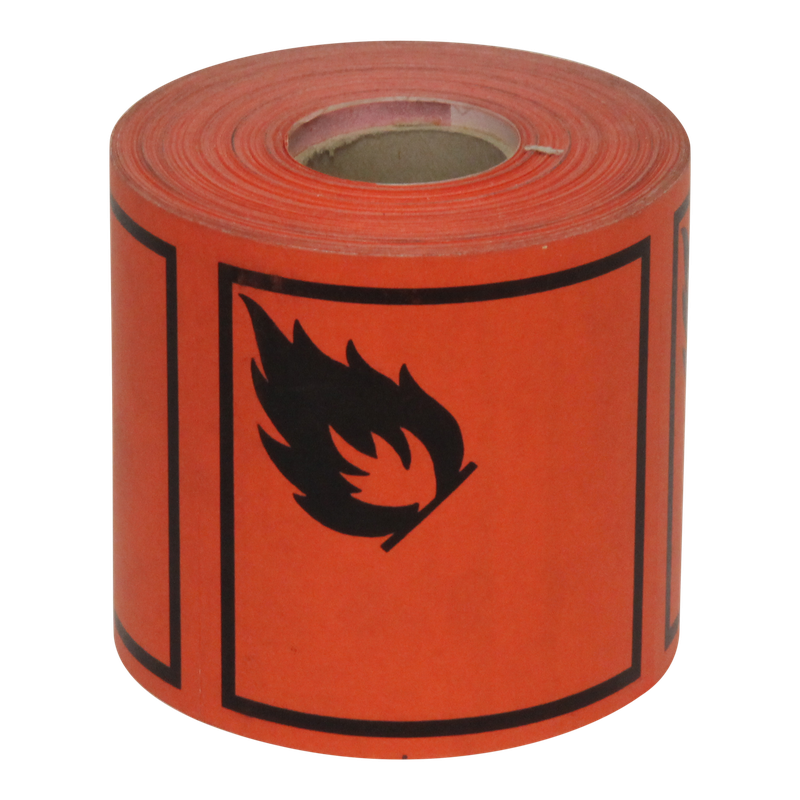 Gevarenetiket Papier 10x10cm Brandbaar Rood 1
