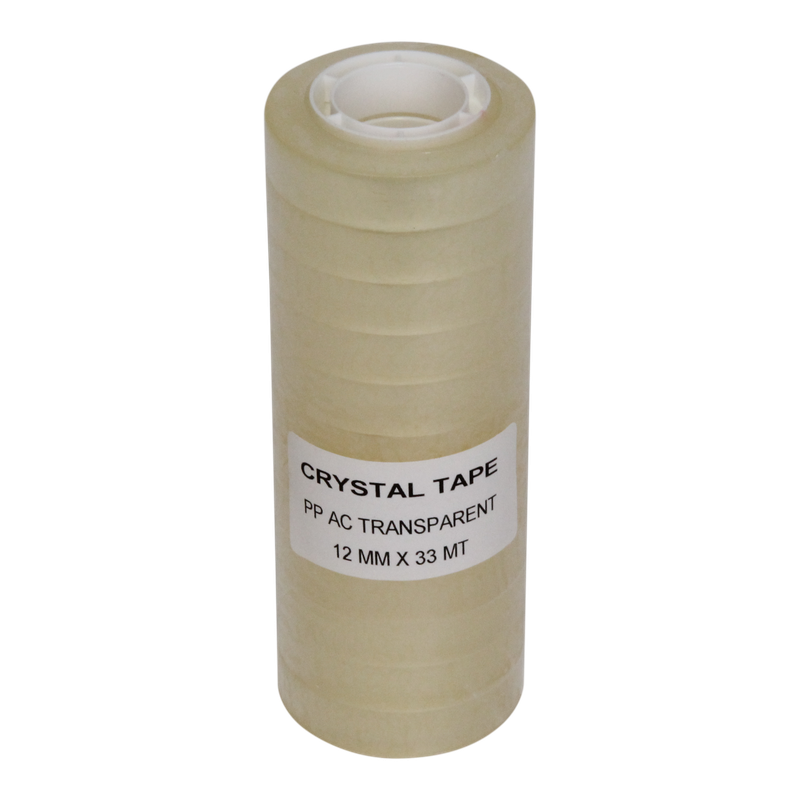 Tape 12mm PP 33m op rol Transparant 1