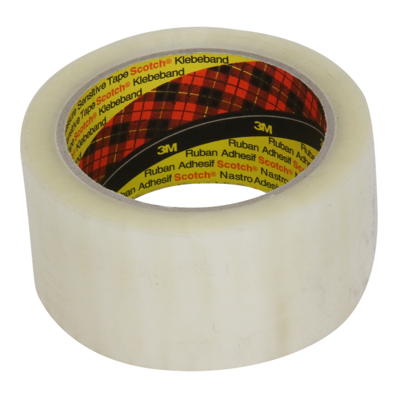 Tape 50mm 28my PP Hotmelt 66m op rol 3M 371 Transparant 1