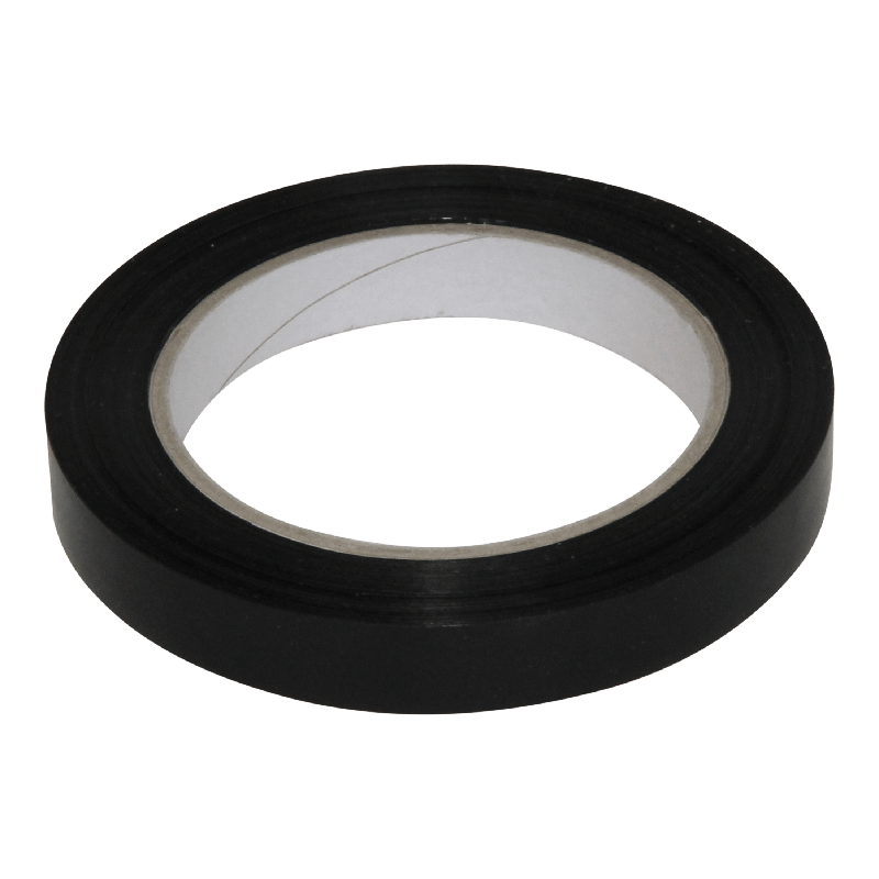 Strappingtape 15mm 110my PP Solvent 66m op rol Superstrap Zwart 1
