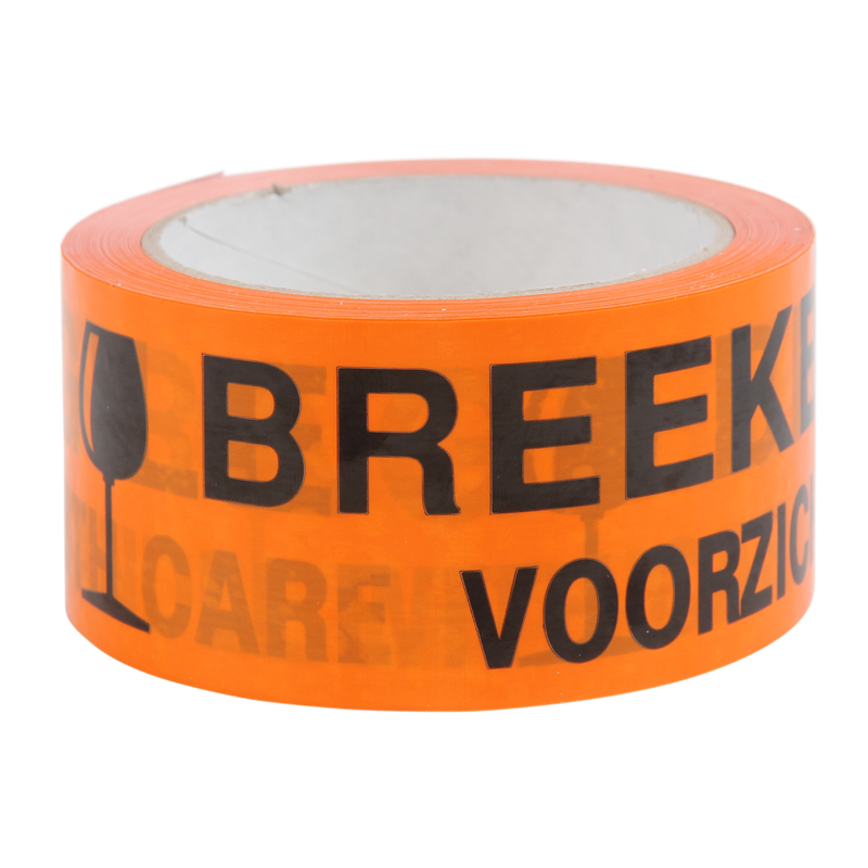 Tape 50mm PVC 66m op rol Breekbaar Oranje 1