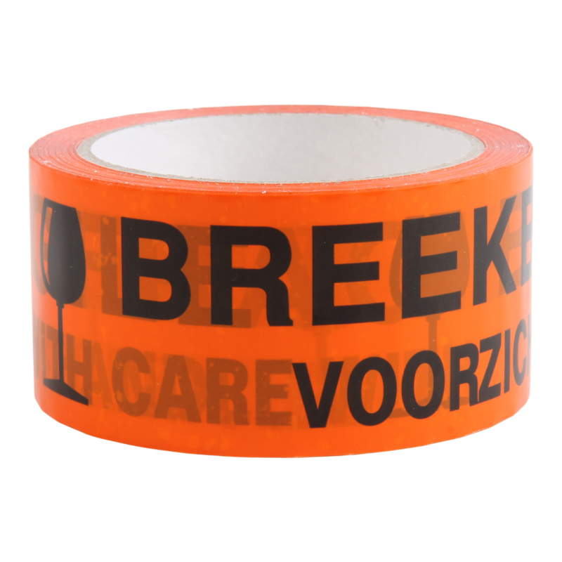 Tape 50mm PP 66m op rol Breekbaar Oranje 1