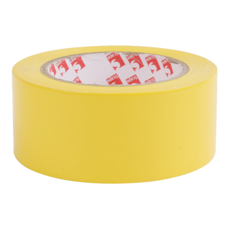 Markeringstape 50mm 180my PVC Solvent 33m op rol Geel 1