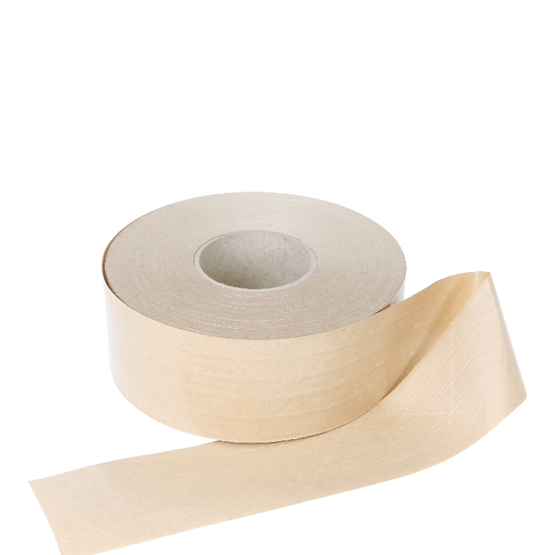 Plakband 70mm Kraft Gom buiten Versterkt ruit en lengte 150m op rol Bruin 1