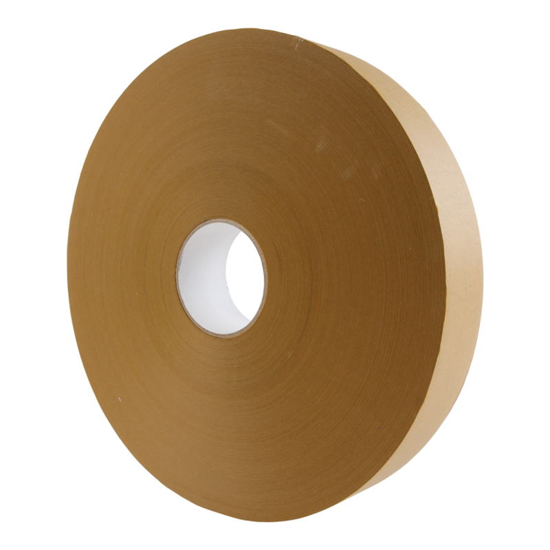 Papier tape 50mm Solvent 800m op rol SuperECO Bruin 1