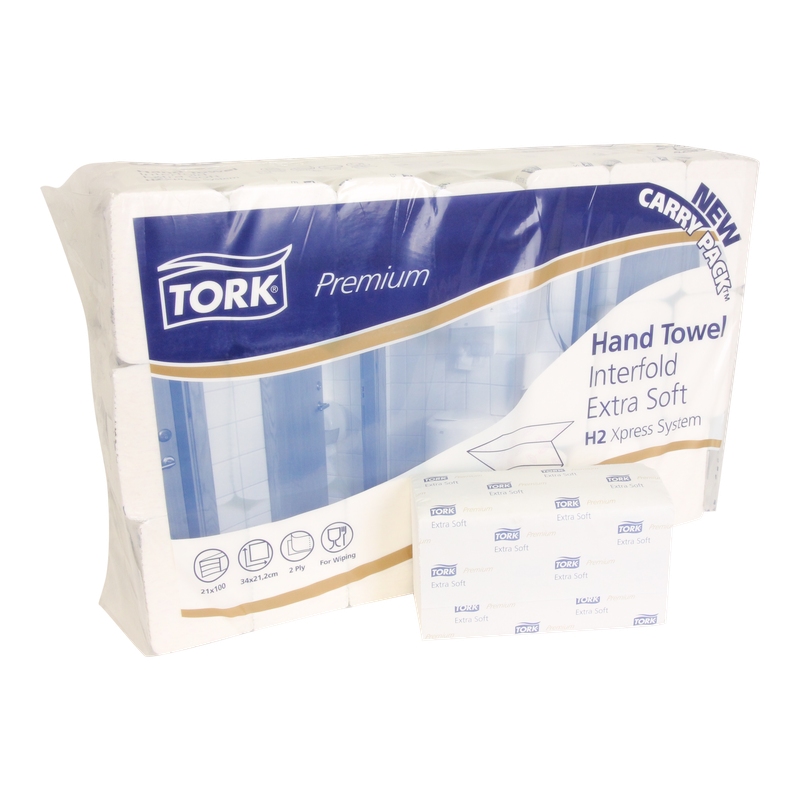 Handdoek Tork Premium interfold extra soft H2 21,2x8,8/34cm Wit 1