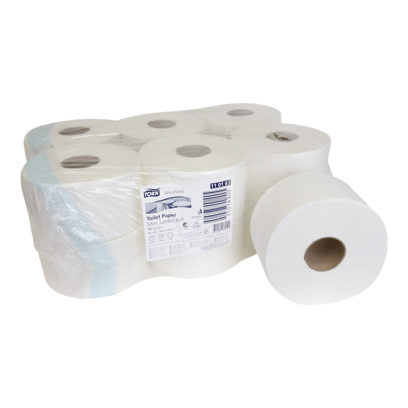 Toiletpapier Tork Advanced mini jumbo rol T2 Wit 1