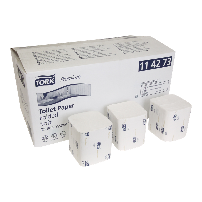 Toiletpapier Tork Premium folded soft T3 Wit 1