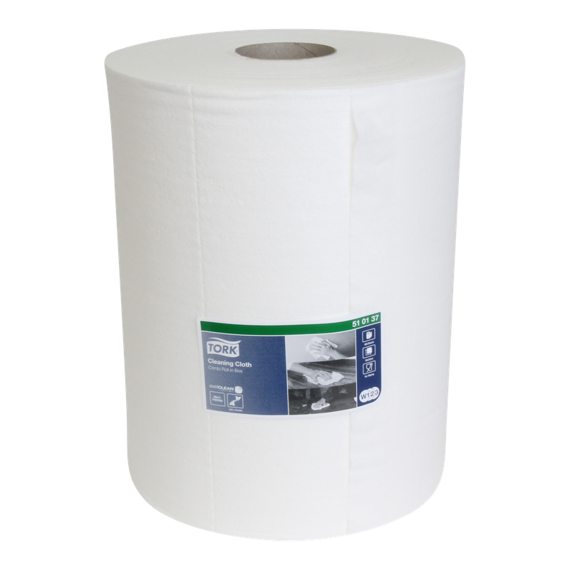 Poetsdoek Tork Premium 510 combi rol W1/W2/W3 Wit 1