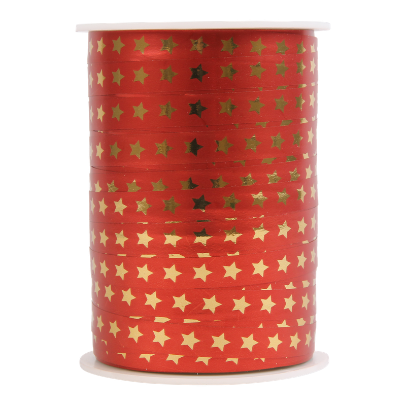 Krullint Luxe 10mm Sterren Rood 1