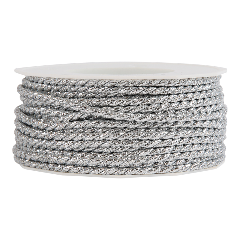 Luxe koord 4mm Metallic Zilver 1
