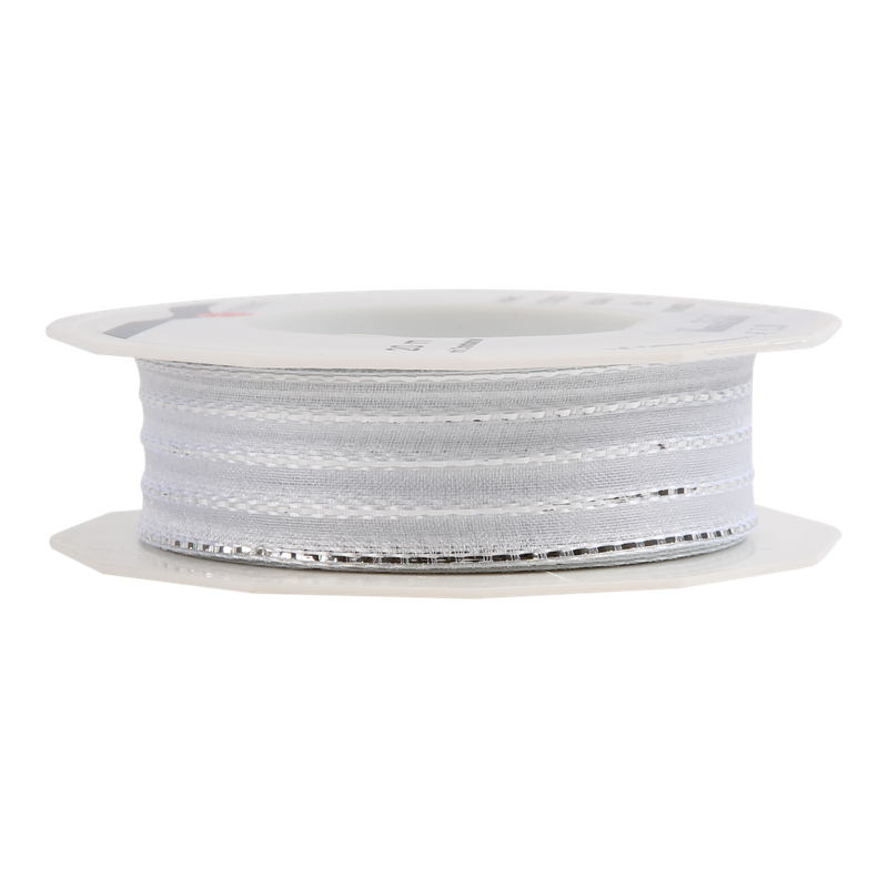 Luxe lint Organza 25mm Richmond lines Zilver 1