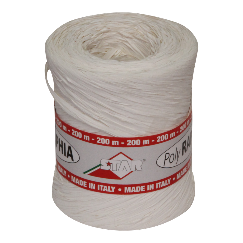 Raffia Kunststof 15mm Wit 1