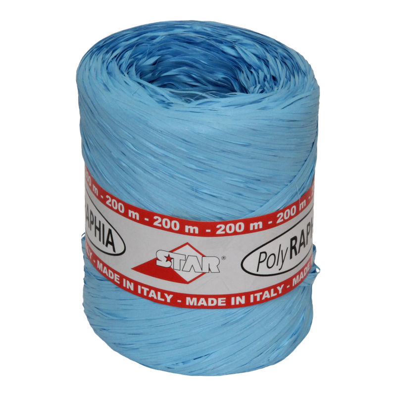 Raffia Kunststof 15mm Licht blauw 1
