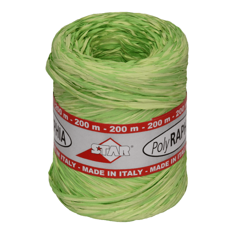 Raffia Kunststof 15mm Lime 1