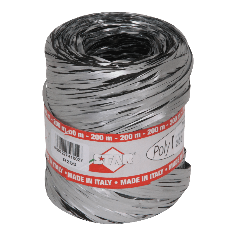 Raffia Kunststof 15mm Zwart/wit 1