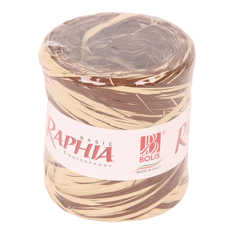 Raffia Kunststof 15mm Naturel/bruin 1