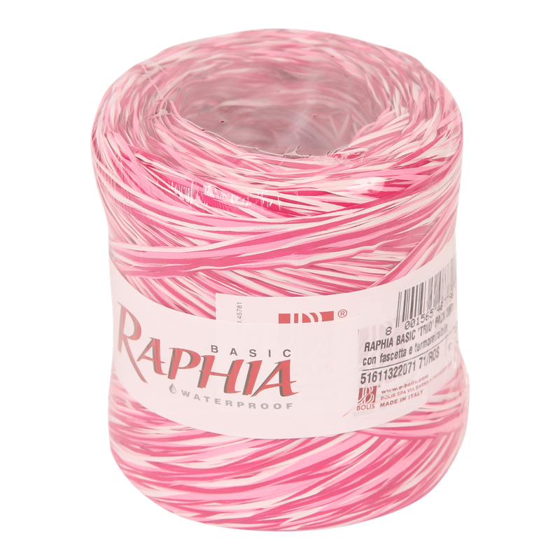 Raffia Kunststof 15mm Roze 1