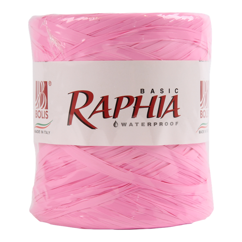 Raffia Kunststof 15mm Roze 1