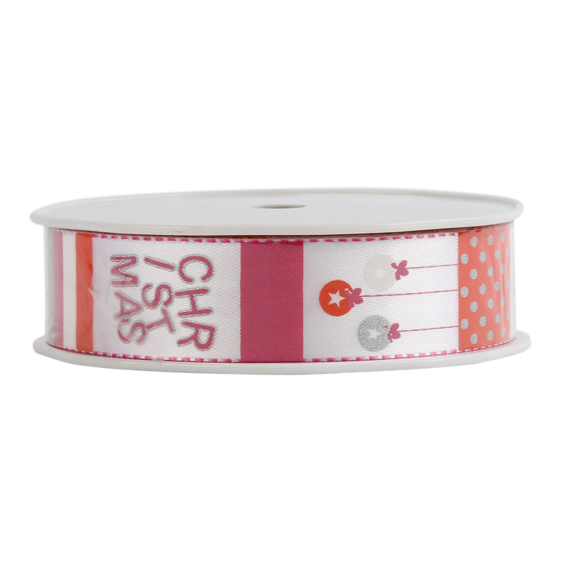 Luxe lint Organza 25mm Kerstbal Rood 1