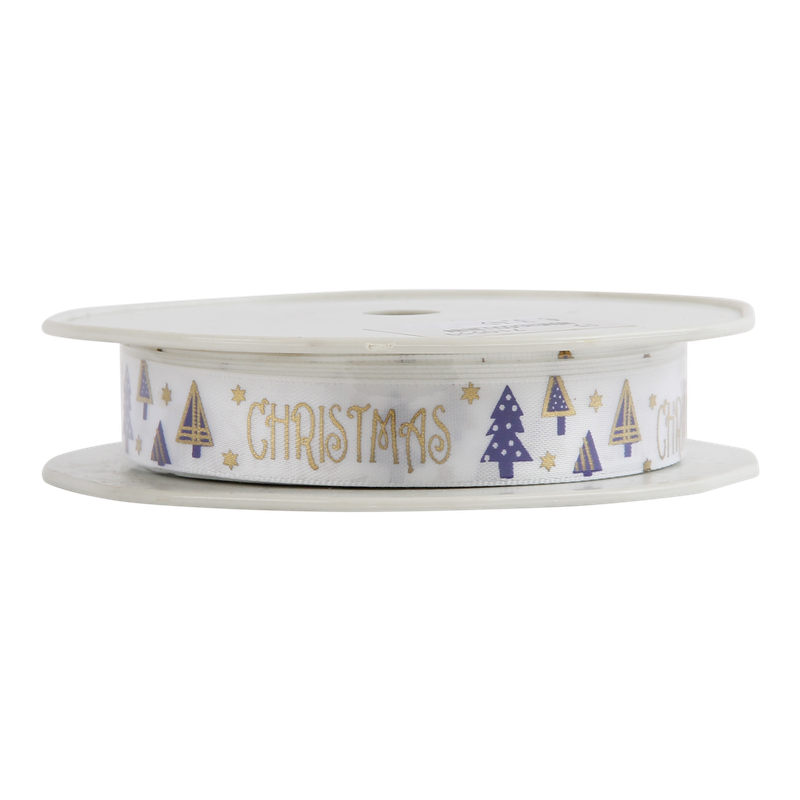 Luxe lint Organza 15mm Kerstboom Wit 1