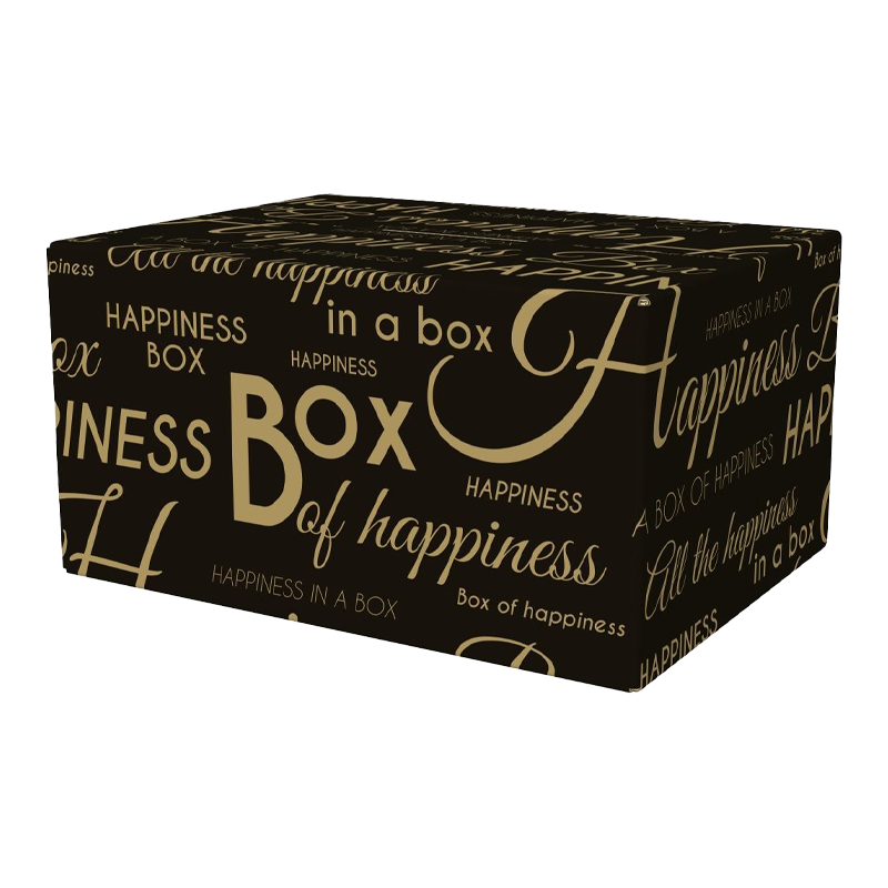 Kerstpakket doos 39x29x23cm Happiness Zwart 1