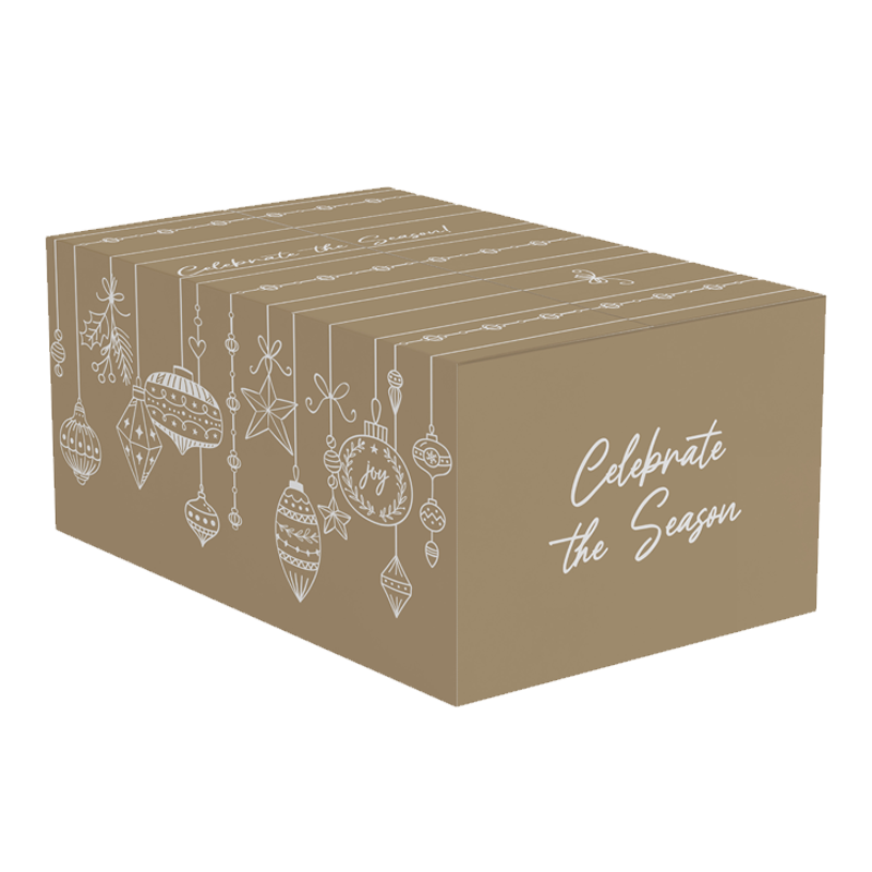 Kerstpakket doos 31x20x14cm Holiday Season Gold 1