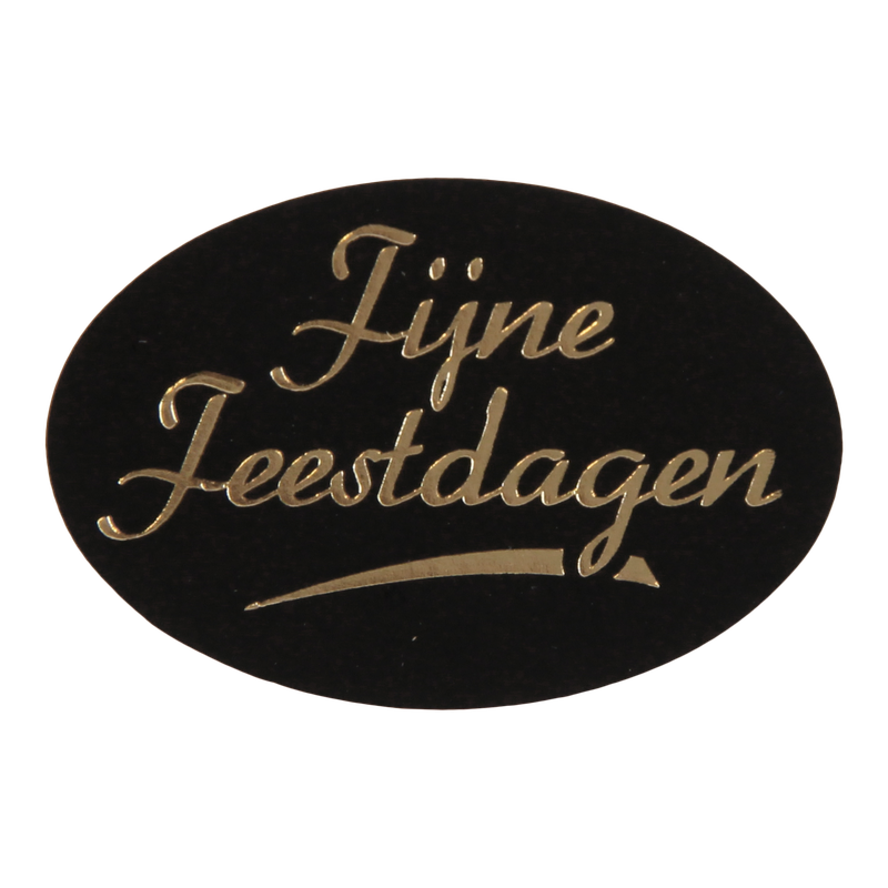 Etiket Ovaal 37x25mm Fijne feestagen 1