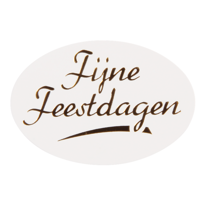 Etiket Ovaal 37x25mm Fijne feestagen 1