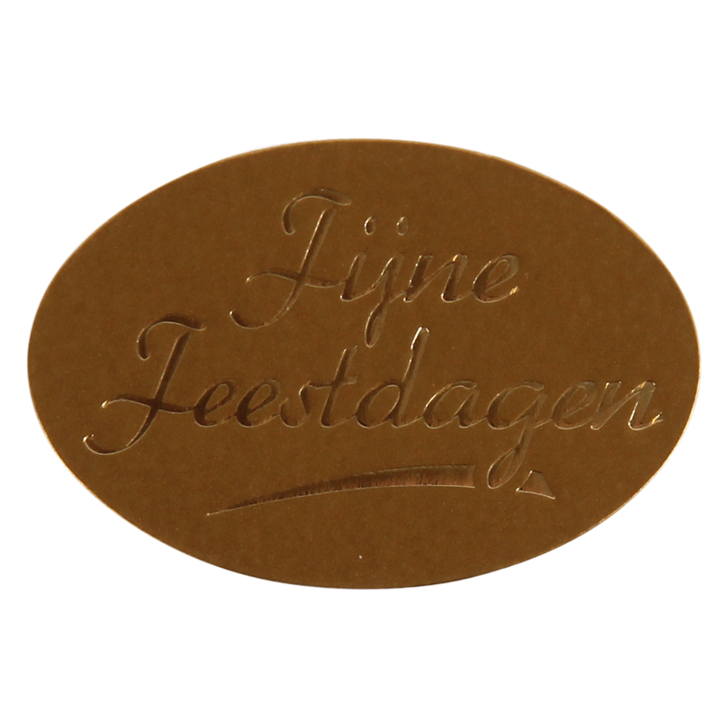 Etiket Ovaal 37x25mm Fijne feestagen 1