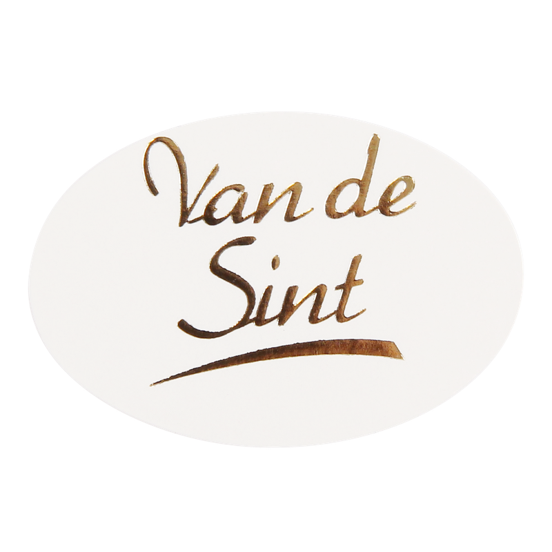 Etiket Ovaal 37x25mm Van de sint 1