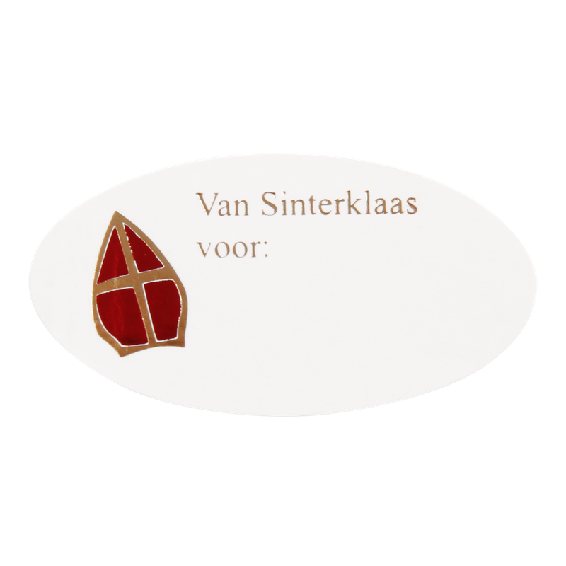 Etiket Ovaal 40x20mm Van Sinterklaas voor... 1