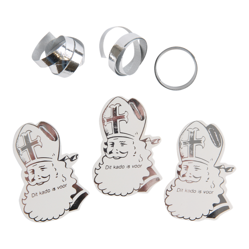 Plakker Sinterklaas Zilver 1