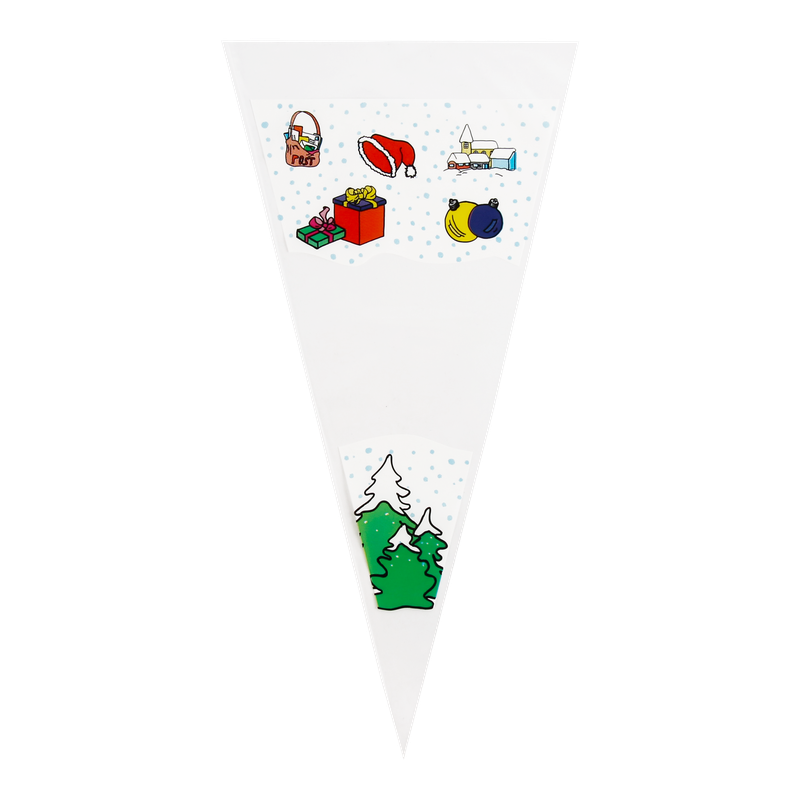 Puntzak PP 18x37cm Kerst 1