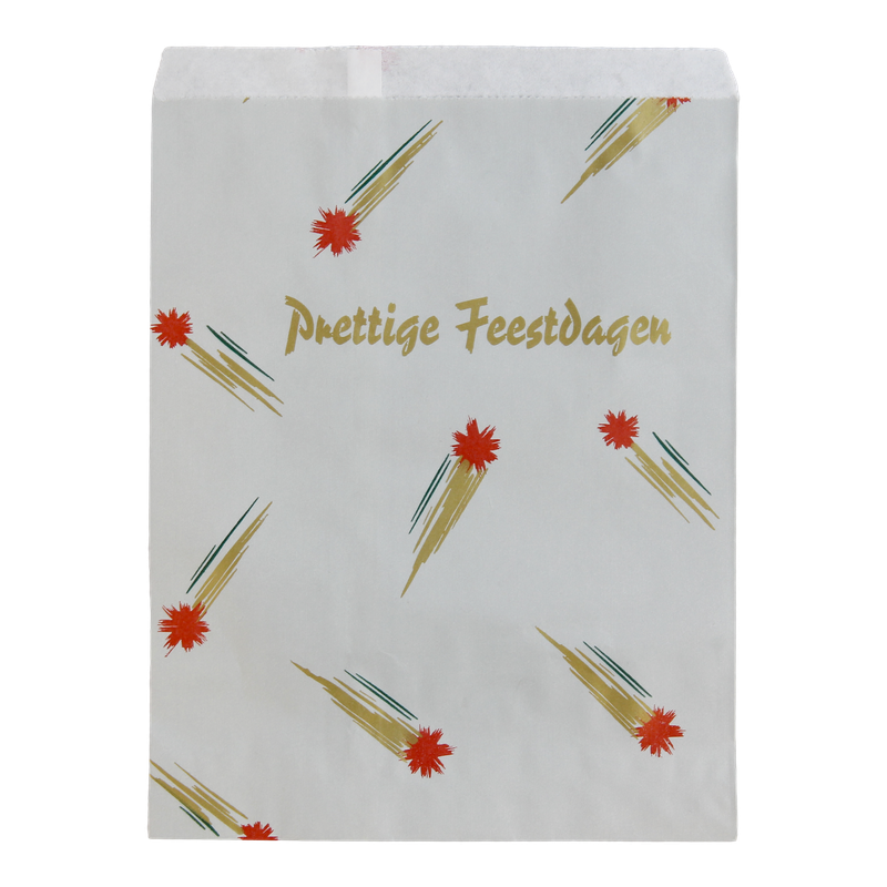 Cadeauzakje Kraft 15x19cm Prettige feestdagen 1