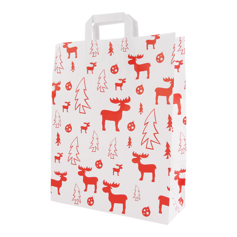 Draagtas Gebleekt kraft 32+(2x12)x40cm Eland wit 1