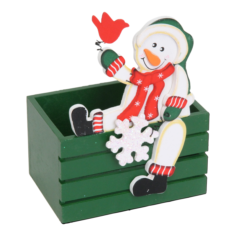 Cadeaudoosje Hout 12x8x7cm Sneeuwpop 1