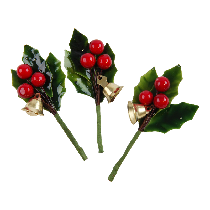 Decoratie Hulsttakje met bel 9cm Groen 1