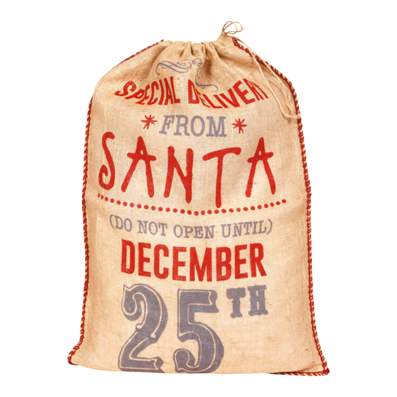 Cadeauzak Jute 38x50cm Met sluitkoord 25th december 1
