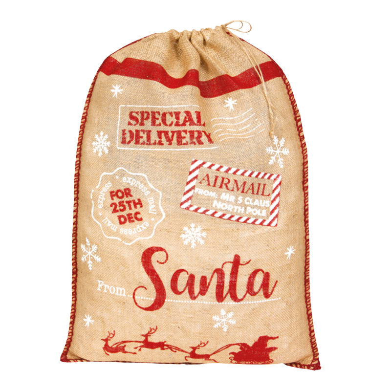 Cadeauzak Jute 38x50cm Met sluitkoord Special delivery 1