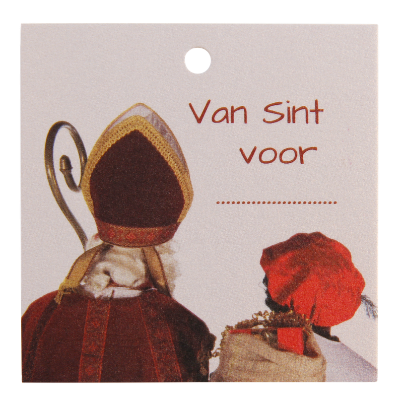 Hanglabel 7x7cm Van Sint voor 1
