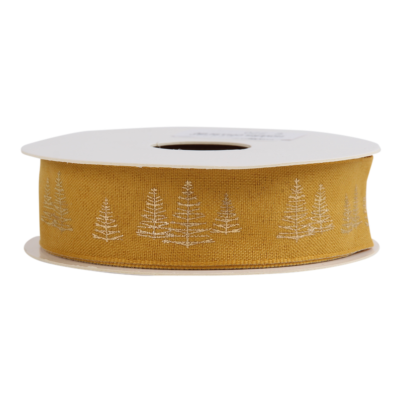 Luxe lint 15mm Kerstboom Goud 1
