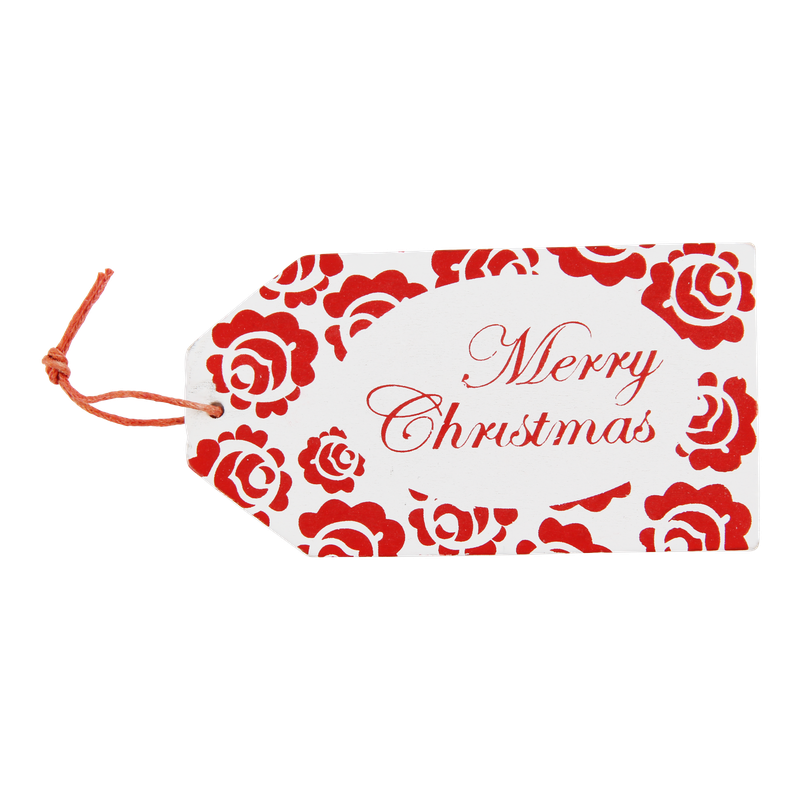 Hanglabel Hout 10x6cm Wit Merry Christmas 1